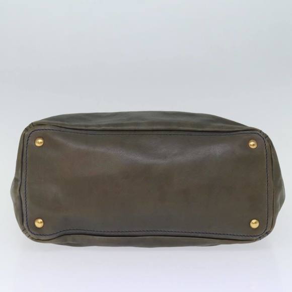 PRADA Hand Bag Leather Gray Auth yk12403 - Picture 5 of 16